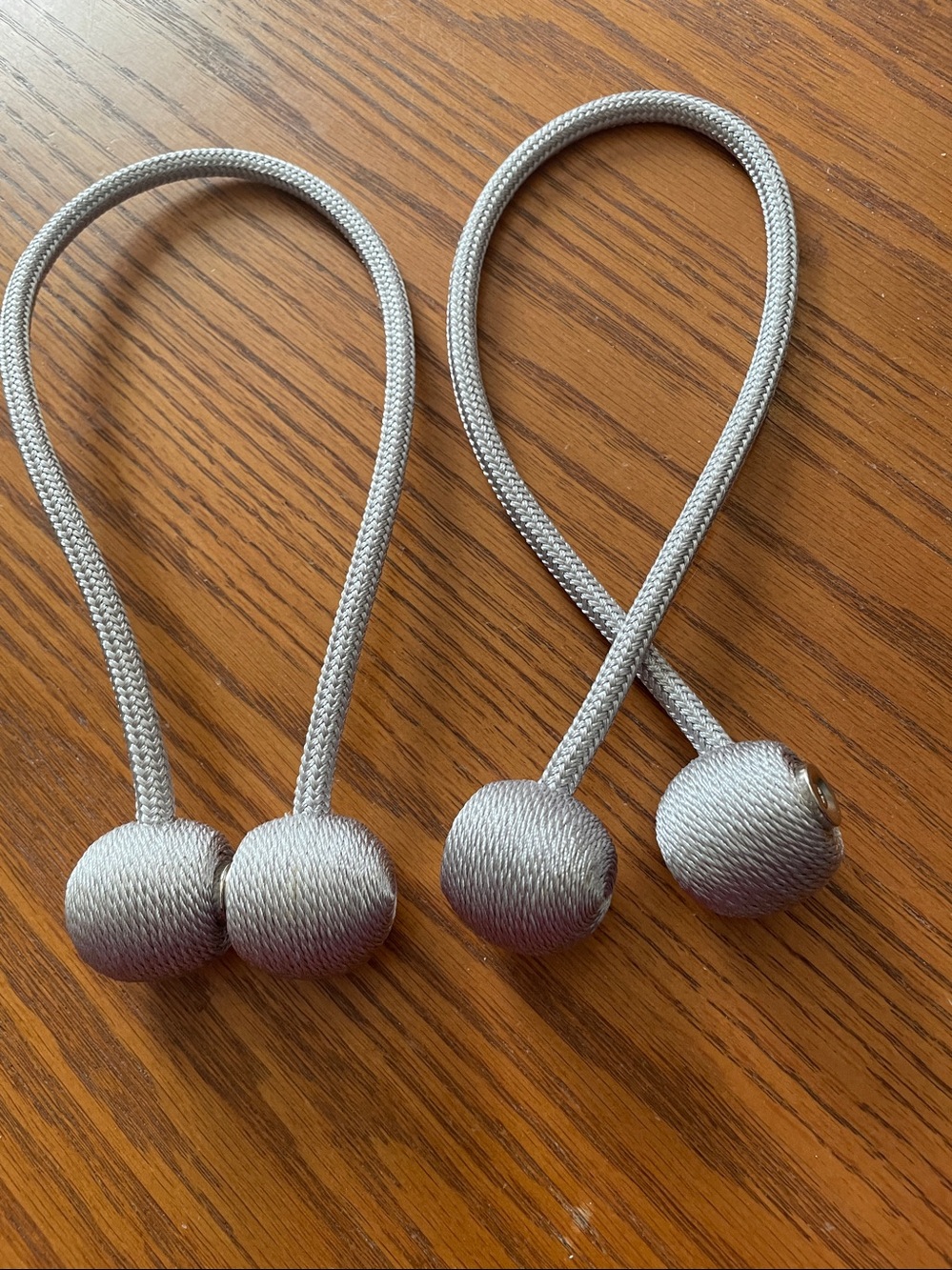 Magnetic Ball Curtain Tiebacks, silver